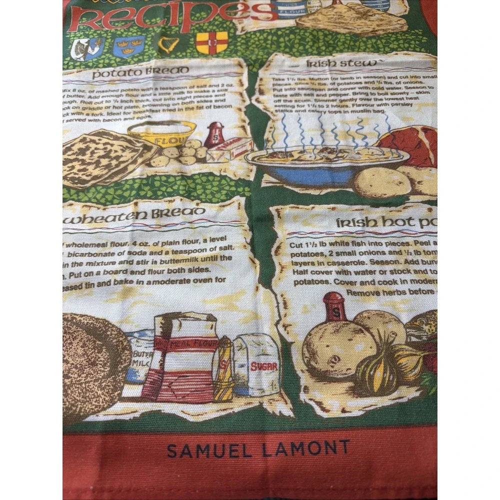 Irish Recipes Linen‎ Union Tea Towel by Samuel Lamont Linen Union 450